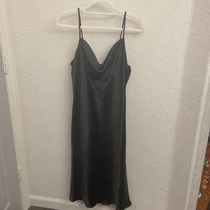 Black Satin Bebe Dress